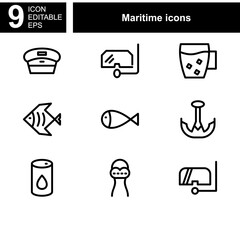 maritime icon or logo isolated sign symbol vector illustration - Collection of high quality black style vector icons 
