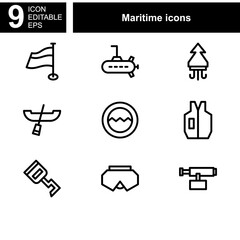 maritime icon or logo isolated sign symbol vector illustration - Collection of high quality black style vector icons 
