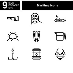 maritime icon or logo isolated sign symbol vector illustration - Collection of high quality black style vector icons 
