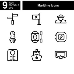 maritime icon or logo isolated sign symbol vector illustration - Collection of high quality black style vector icons 
