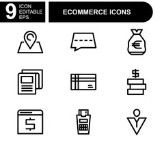 online shopping and ecommerce icon or logo isolated sign symbol vector illustration - Collection of high quality black style vector icons 
