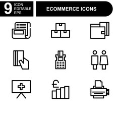online shopping and ecommerce icon or logo isolated sign symbol vector illustration - Collection of high quality black style vector icons 
