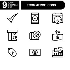 online shopping and ecommerce icon or logo isolated sign symbol vector illustration - Collection of high quality black style vector icons 
