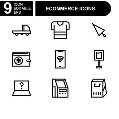 online shopping and ecommerce icon or logo isolated sign symbol vector illustration - Collection of high quality black style vector icons 
