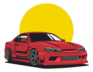 Obraz na płótnie Canvas cool red car deisgn illustration concept with vector graphic file