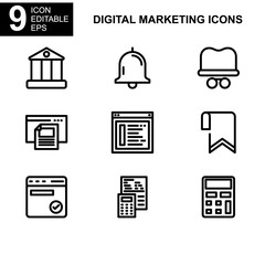 digital marketing icon or logo isolated sign symbol vector illustration - Collection of high quality black style vector icons 
