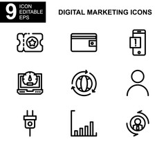digital marketing icon or logo isolated sign symbol vector illustration - Collection of high quality black style vector icons 
