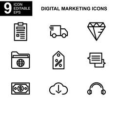 digital marketing icon or logo isolated sign symbol vector illustration - Collection of high quality black style vector icons 
