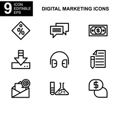digital marketing icon or logo isolated sign symbol vector illustration - Collection of high quality black style vector icons 

