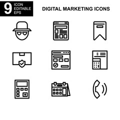 digital marketing icon or logo isolated sign symbol vector illustration - Collection of high quality black style vector icons 

