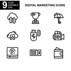 digital marketing icon or logo isolated sign symbol vector illustration - Collection of high quality black style vector icons 
