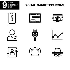 digital marketing icon or logo isolated sign symbol vector illustration - Collection of high quality black style vector icons 

