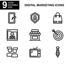 Fototapeta premium digital marketing icon or logo isolated sign symbol vector illustration - Collection of high quality black style vector icons 
