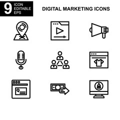 digital marketing icon or logo isolated sign symbol vector illustration - Collection of high quality black style vector icons 
