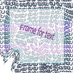 On top of the dirty pattern is a text box. The bottom corner of the frame is crumpled.