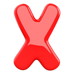 3D Font Red Letter X