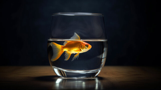 Golden Fish in a Glass