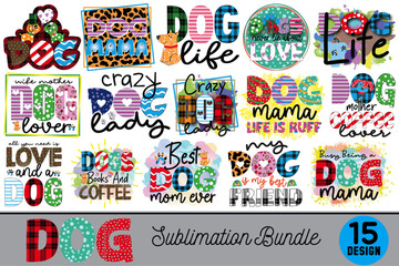 Dog  Sublimation Design Bundle
