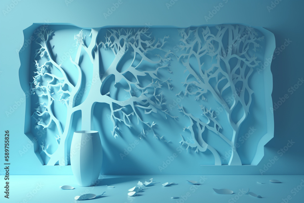 Aufkleber abstract gentle light blue background for product presentation with light and intricate shadows from