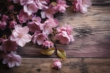 Fototapeta na wymiar floral pastel light magenta shabby wood background with Generative AI technology