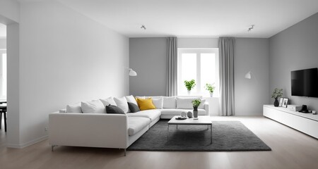 Fototapeta na wymiar A Modern Swedish Villa: An Intimate Look at the Living Room Interior generative ai