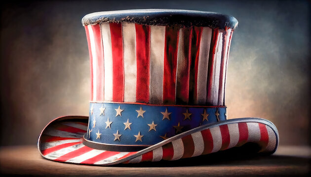 American flag top hat. Generative AI