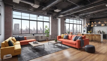 Modern Loft Living in the Heart of New York City generative ai - 589758285