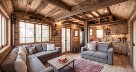 Cozy French Farmhouse Living Room generative ai