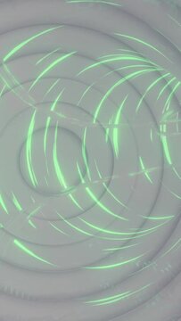 Animation of white circles over digital tunnel
