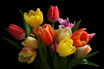 Obraz na płótnie Canvas Bouquet of spring flowers like tulips | Generative AI