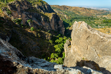 Los Cahorros de Monachil mountain hiking trail near Granada, Spain	