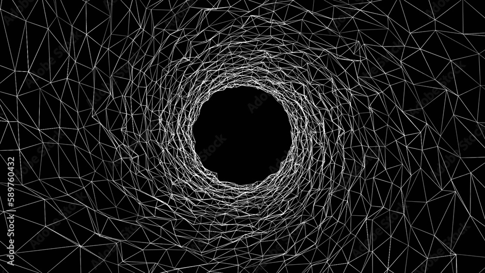 Poster geometric shapes from the black lines. wireframe polygonal element. black and white wireframe geomet