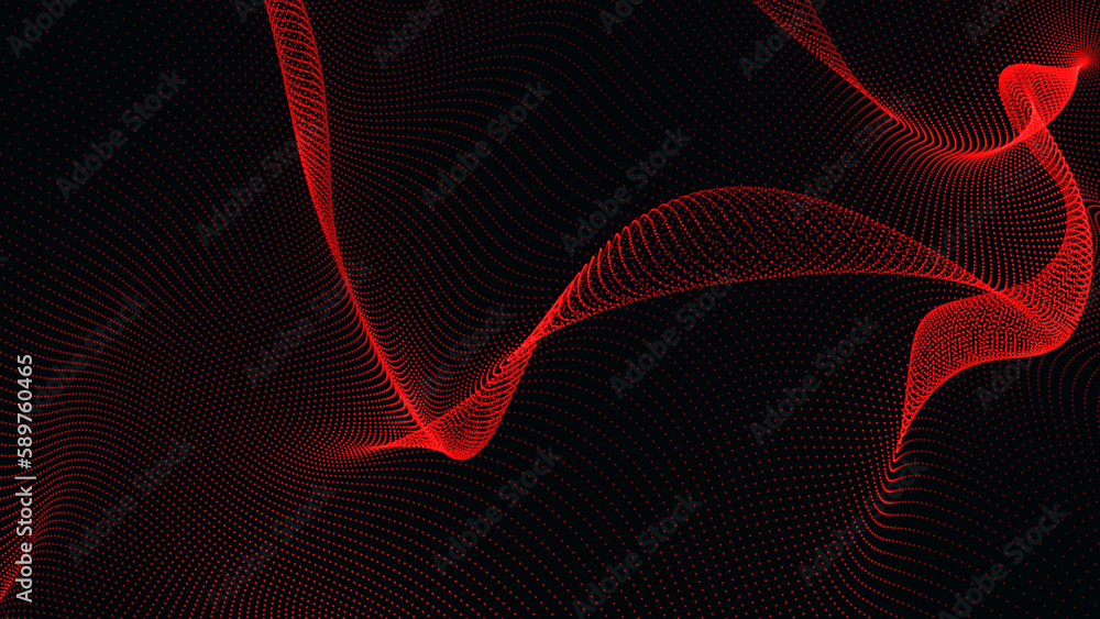 Poster abstract digital background, laser rays and glowing lines, waves flow. communication network abstrac