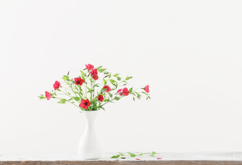 summer flowers in white vase