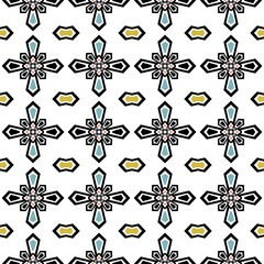 Pastel colored geometric seamless pattern on white background