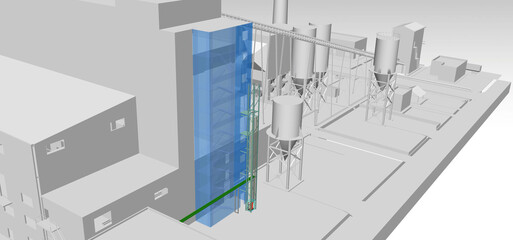 Goods lift elevator 3D illustration