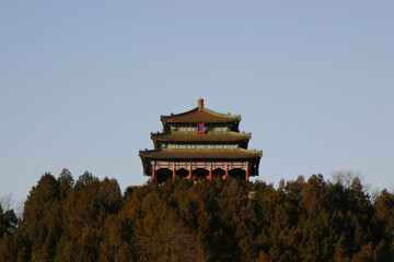 Forbidden City of Beijing, capital city of China. Historic temple in Asian country. Historical and...