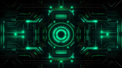 Obraz premium Cyber green neon light abstract background