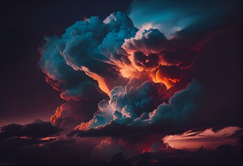 Dramatic sky and clouds. Generative AI