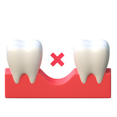 missing tooth dental care icon 3d illustration