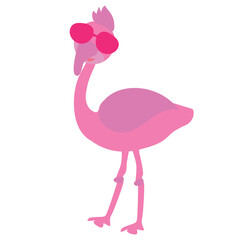 Flamingo wearing sunglasses