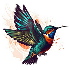 Fototapeta premium hummingbird and flower ai generrate 