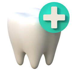 tooth health dental care icon 3d illustration