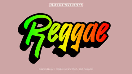 Editable Reggae Font Design. Alphabet Typography Template Text Effect. Lettering Vector Illustration for Product Brand and Business Logo.
