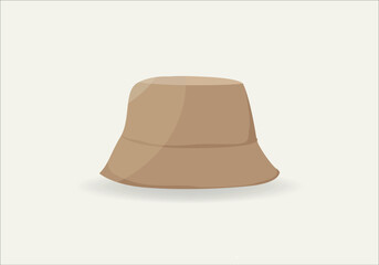 Front of basic bucket hat isolated illustration. Vector bowler hat template