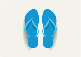 Flip flops on white background. Vector illustration in trendy flat style. Vector Flip Flops design for summer.