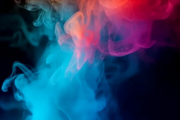 multicolored smoke spreading, bright background for advertising or design, blowing smoke.