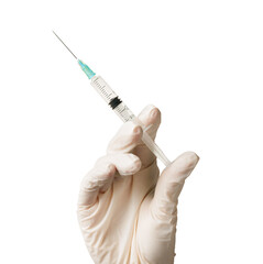 Hand in a Glove Holding Syringe