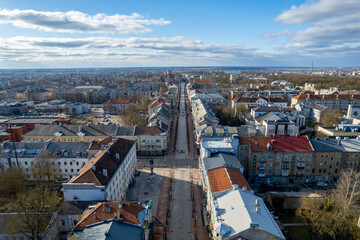 Fototapeta na wymiar Aerial beautiful spring day view of Šiauliai (Siauliai), Lithuania