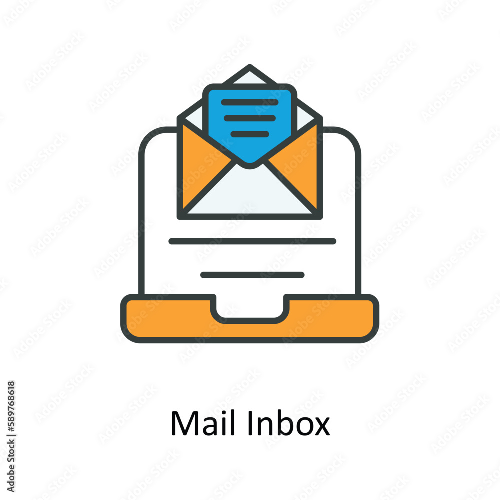 Poster mail inbox vector fill outline icons. simple stock illustration stock